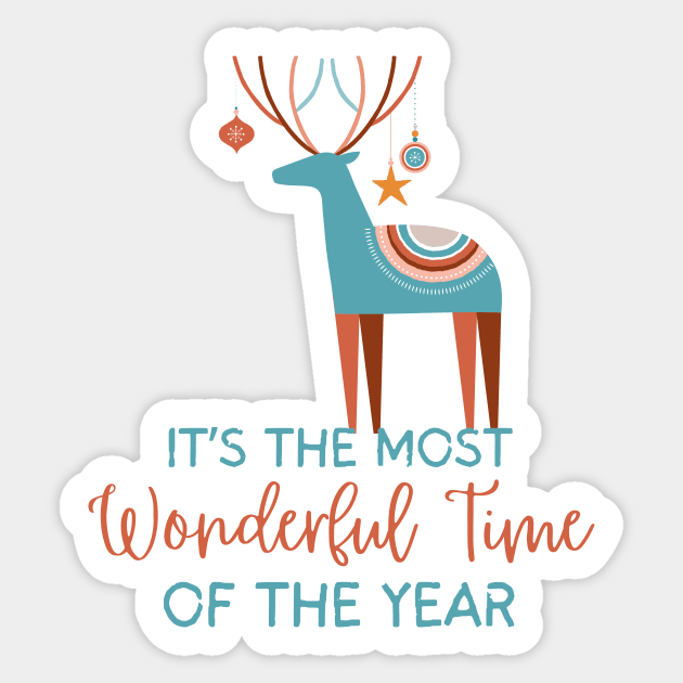 It's The Most Wonderful Time Of The Year Reindeer Sticker by The WYLD Tribe